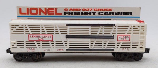Lionel 6-9408 O Gauge Circus Stock/Animal Car #9408 VG/Box
