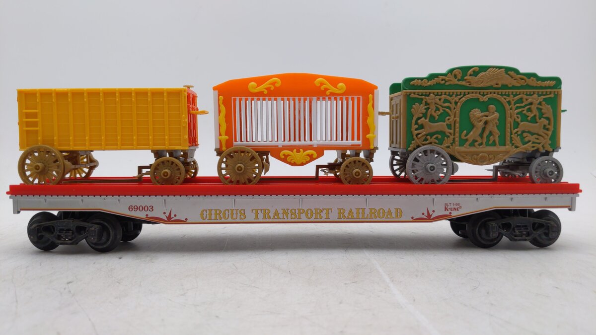 K-Line K-69003 O Gauge Circus Transport Railway Flatcar #69003 with Wagons LN/Box