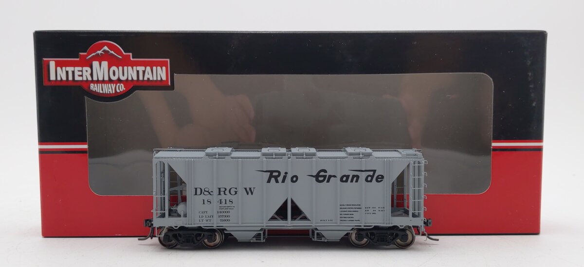 InterMountain 48602-05 HO Scale D&RGW 1958 Cu Ft 2-Bay Hopper Car #18418 LN/Box