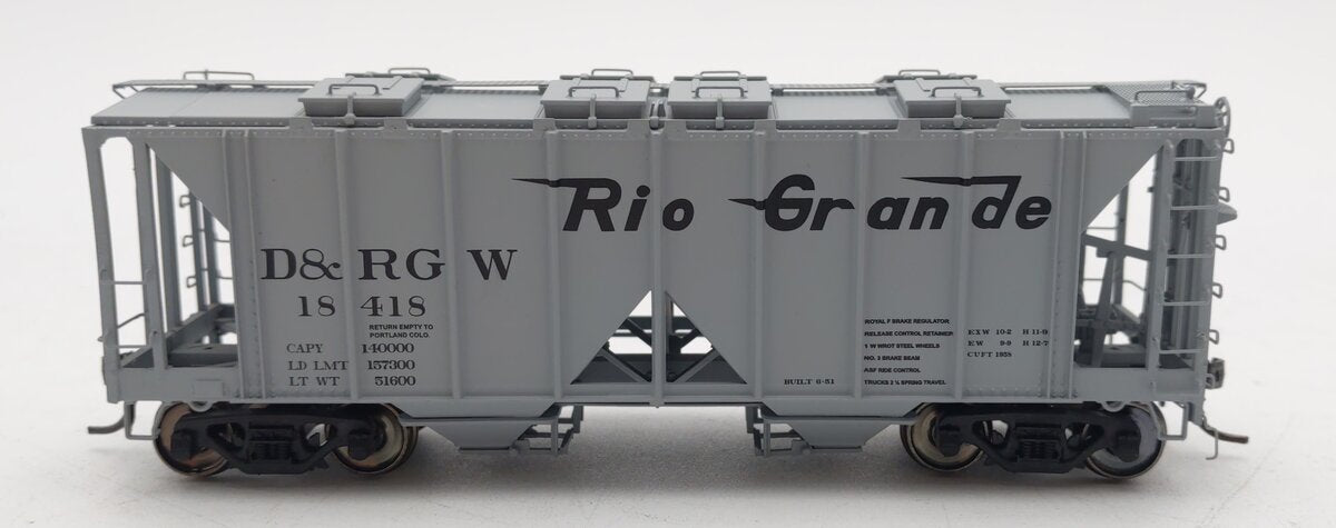 InterMountain 48602-05 HO Scale D&RGW 1958 Cu Ft 2-Bay Hopper Car #18418 LN/Box