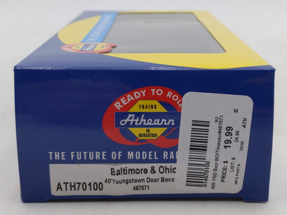 Athearn 70100 HO Scale Baltimore & Ohio 40' Youngstown Door Boxcar #467071
