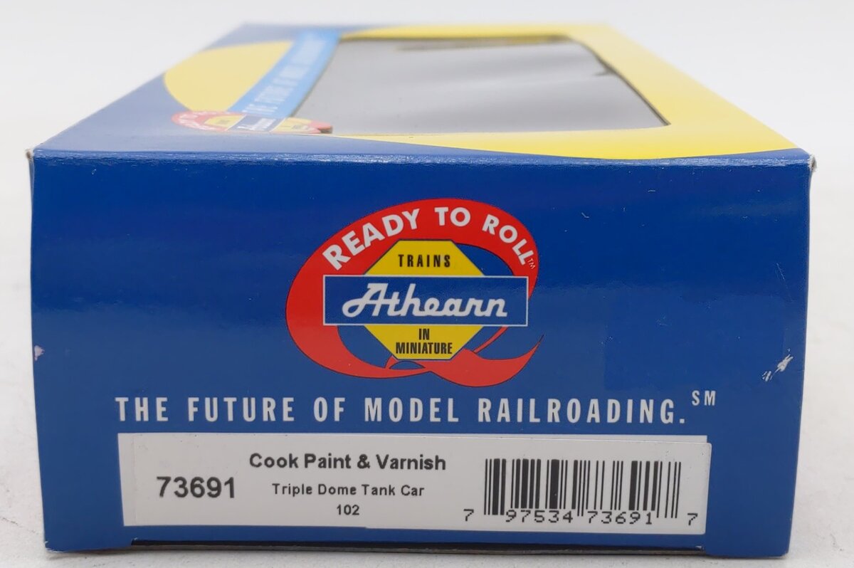 Athearn 73691 HO Cook Paint & Varnish RTR 3-Dome Tank #102