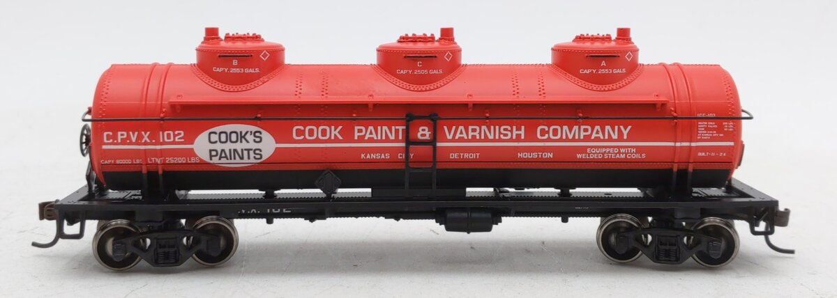 Athearn 73691 HO Cook Paint & Varnish RTR 3-Dome Tank #102