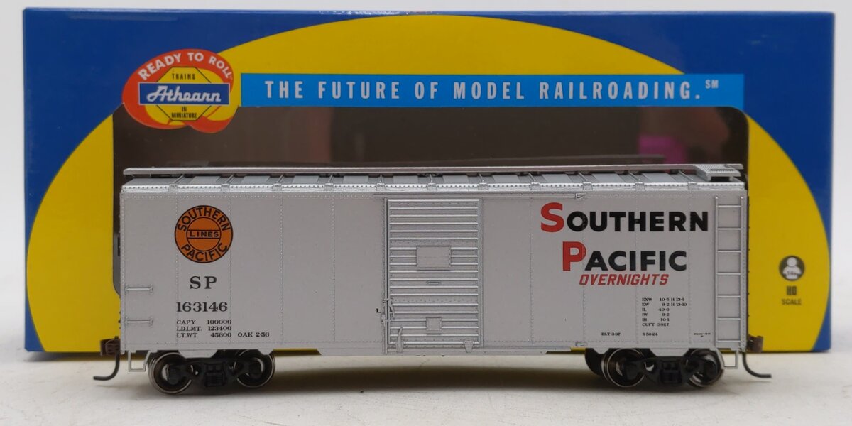 Athearn 70028 HO Southern Pacific Overnight RTR Silver 40' YSD Box #163146