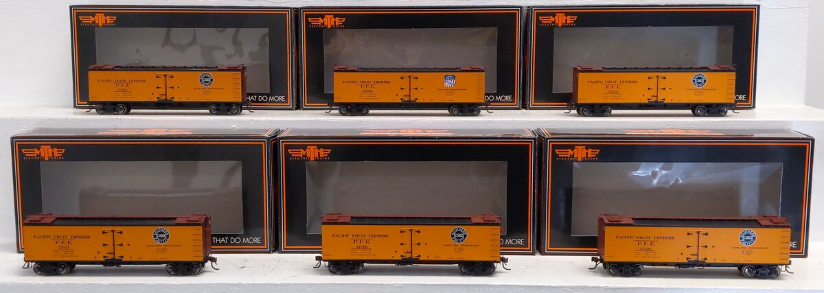 MTH 80-90001 179 HO Pacific Fruit Express R40-2 Reefer Car Set (Set of 6)