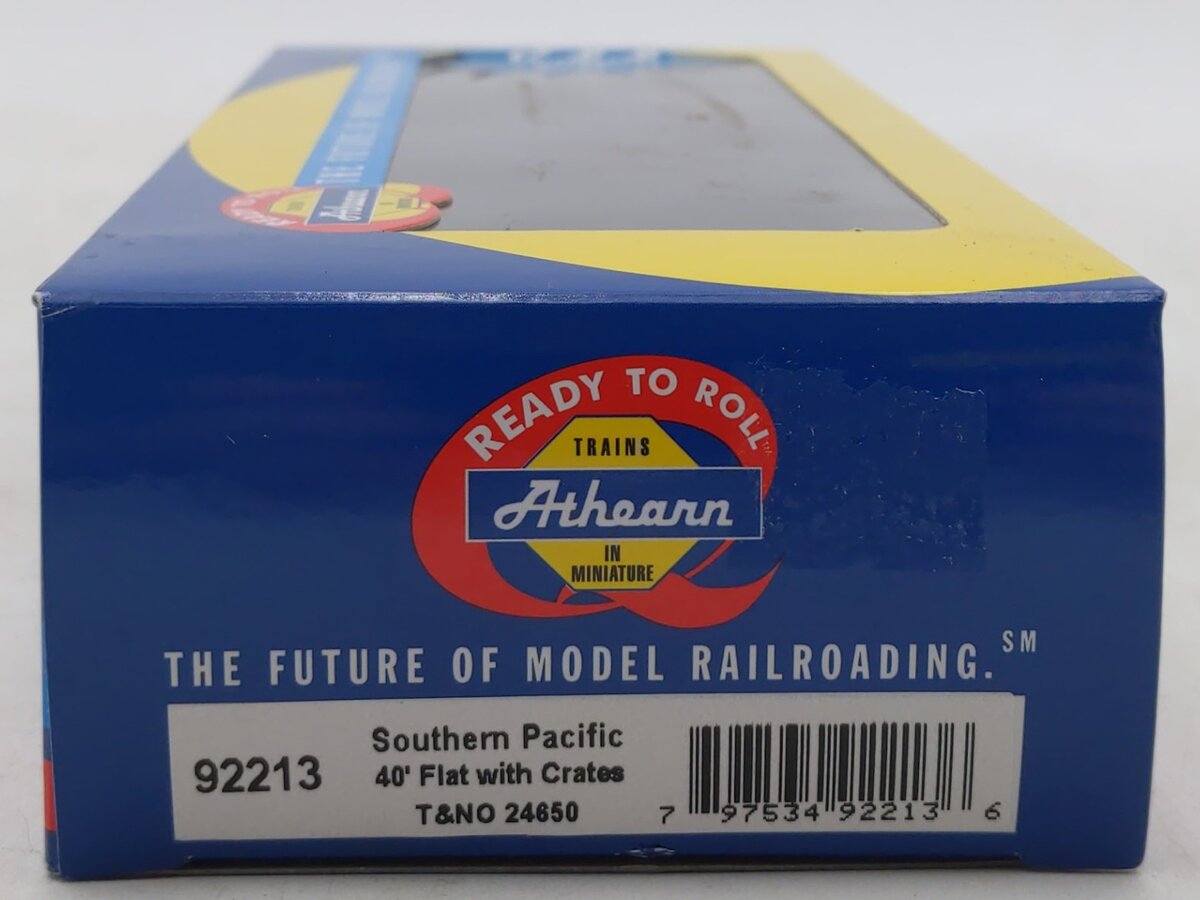 Athearn 92213 HO Southern Pacific RTR 40' Flat W/3 Crates T & NO # 24650
