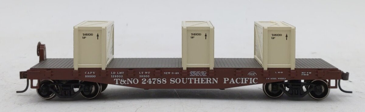 Athearn 92214 HO Southern Pacific 40' Flat W/3 Crates T&NO # 24788