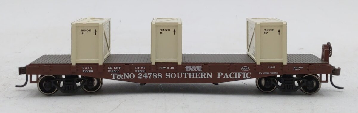 Athearn 92214 HO Southern Pacific 40' Flat W/3 Crates T&NO # 24788