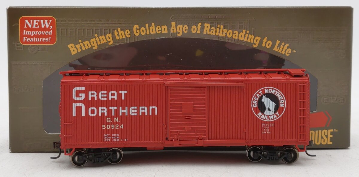 Roundhouse 84688 HO Great Northern RTR 40' Wood Box #50924