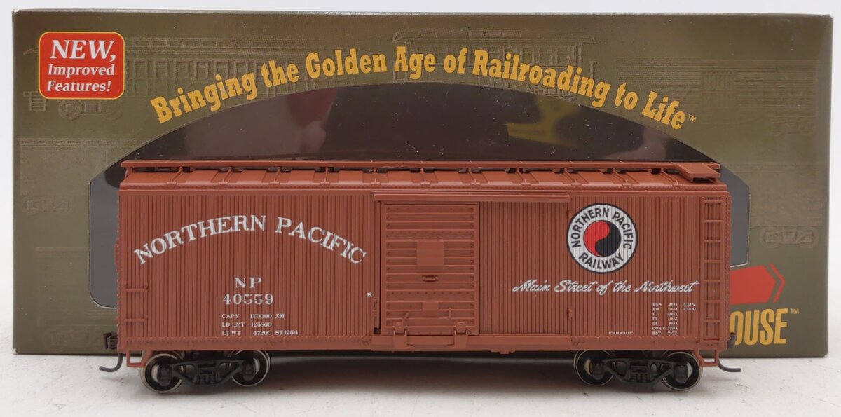 Roundhouse 84691 HO Northern Pacific RTR 40' Wood Boxcar #40559