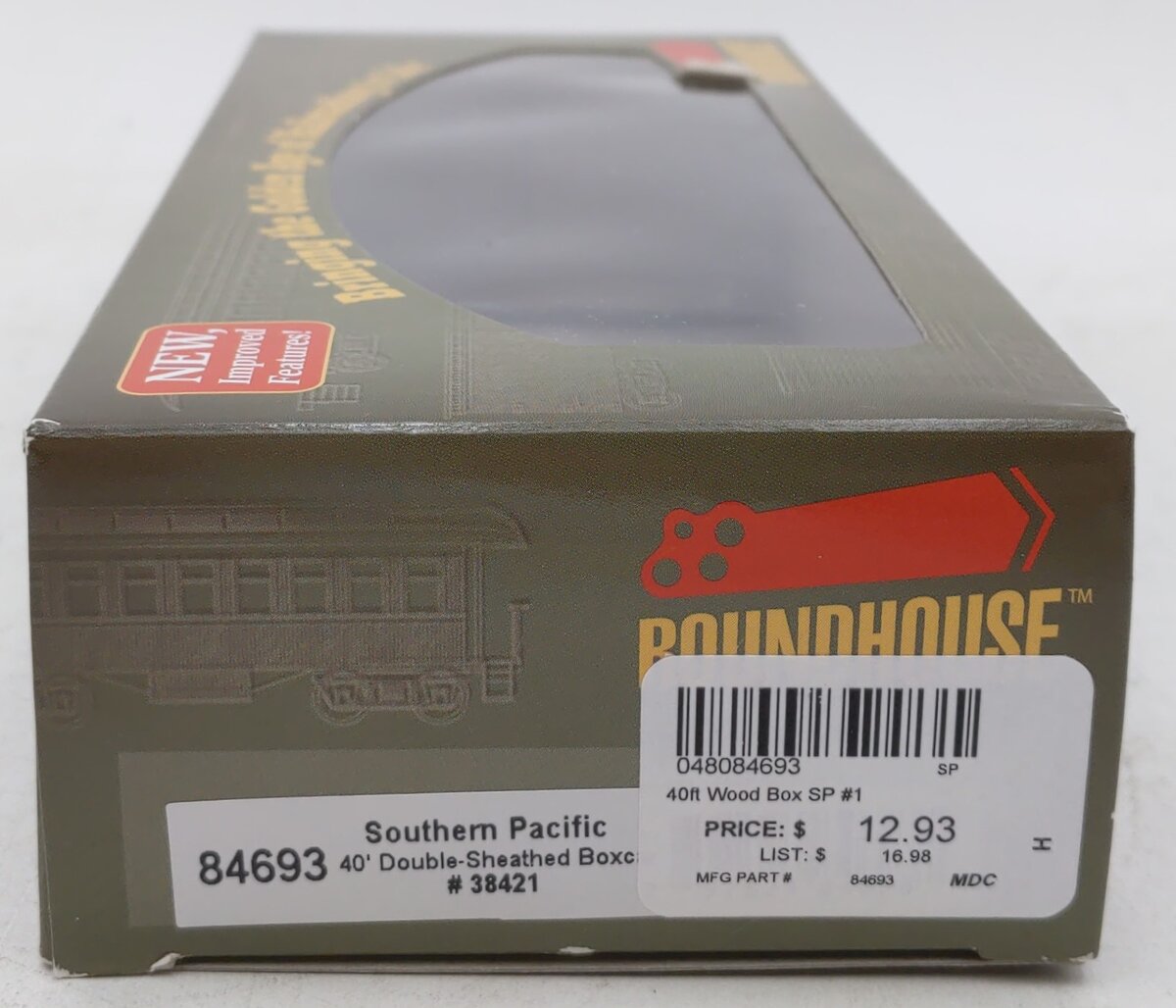 Roundhouse 84693 HO Southern Pacific 40' Double-Sheathed Boxcar #38421