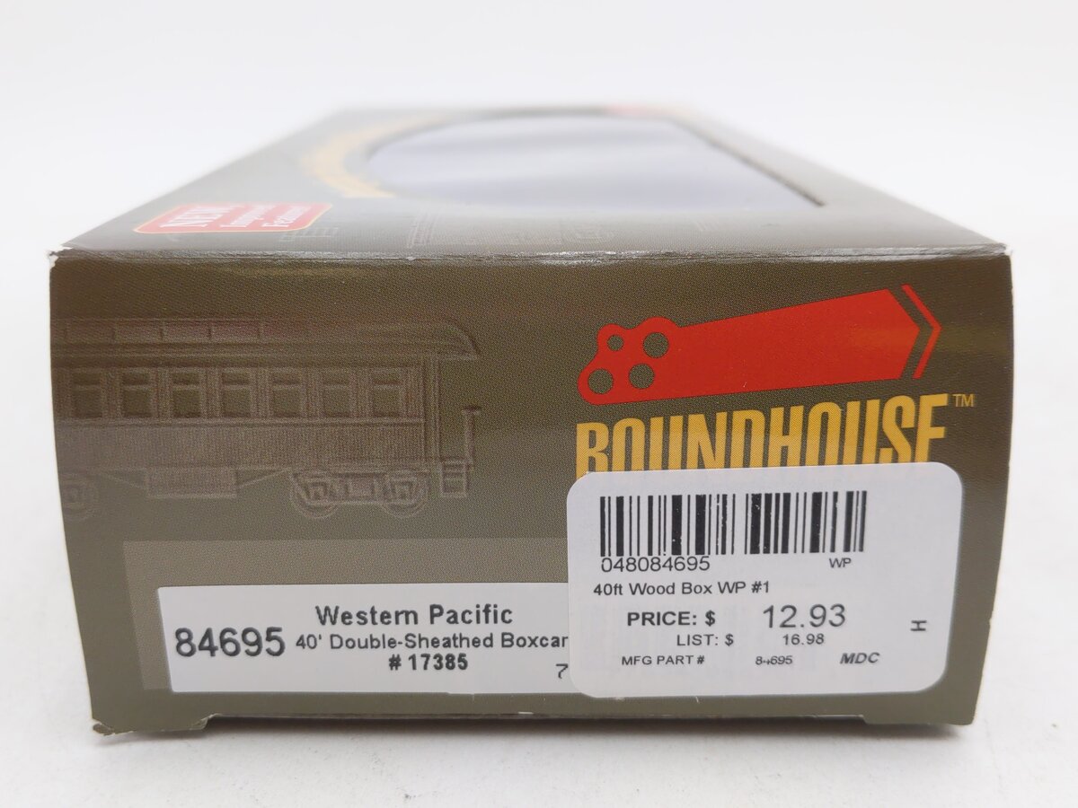 Roundhouse 84695 HO Western Pacific RTR 40' Wood Boxcar #17385