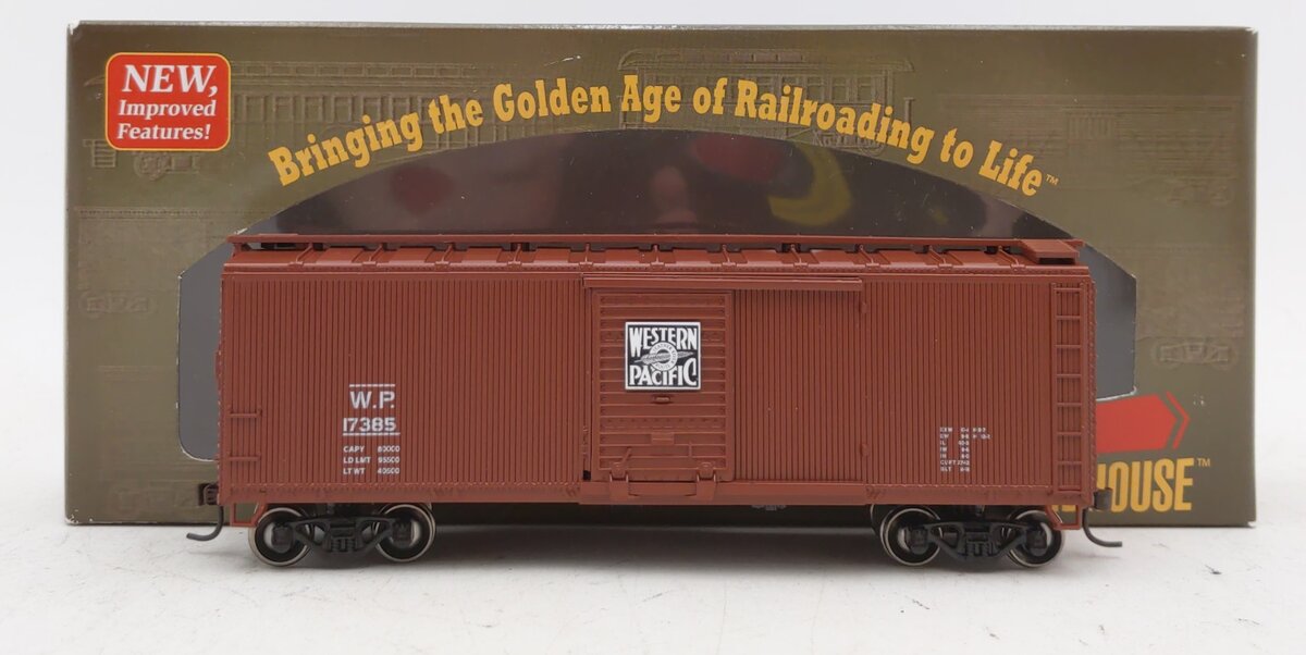 Roundhouse 84695 HO Western Pacific RTR 40' Wood Boxcar #17385
