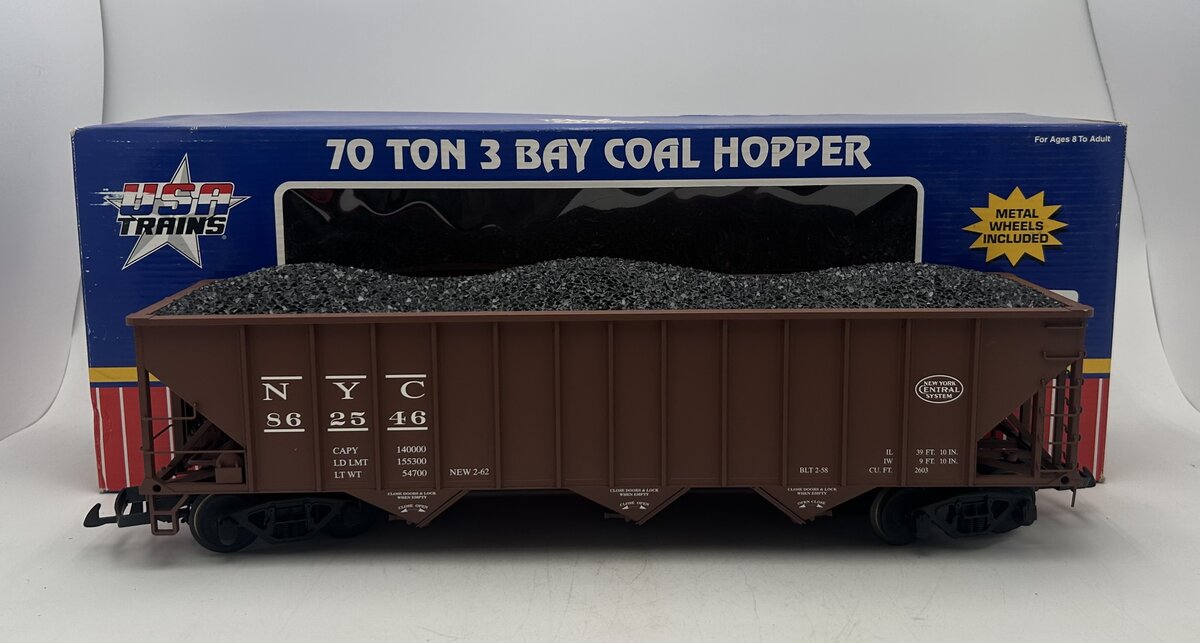 USA Trains 14009 G New York Central 70-Ton 3-Bay Coal Hopper #862546