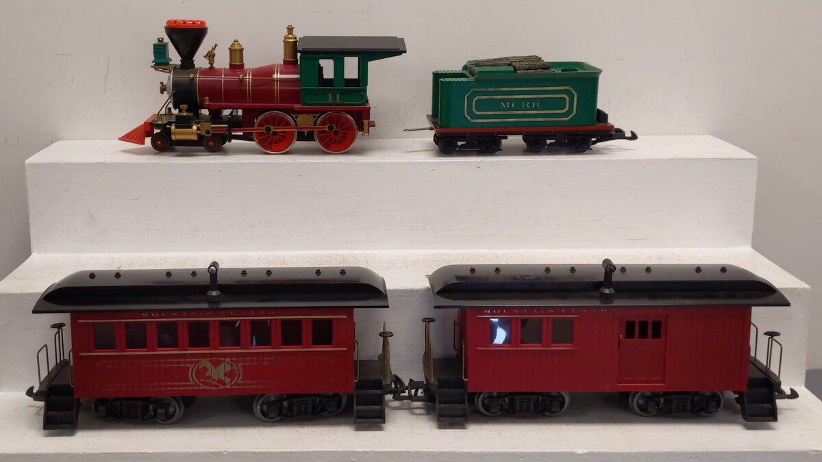 Kalamazoo 18601-2 G Scale Train Set Engine 4-4-0 MCRR Mountain Central Railroad VG/Box