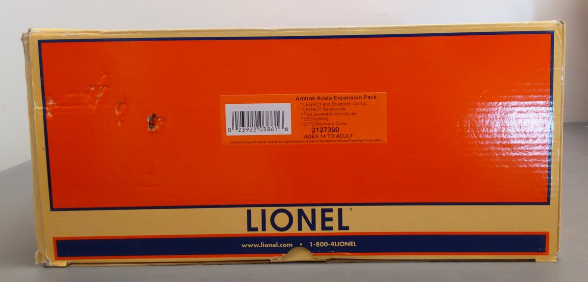 Lionel 2127390 O Amtrak Acela High Speed Train Expansion Pack