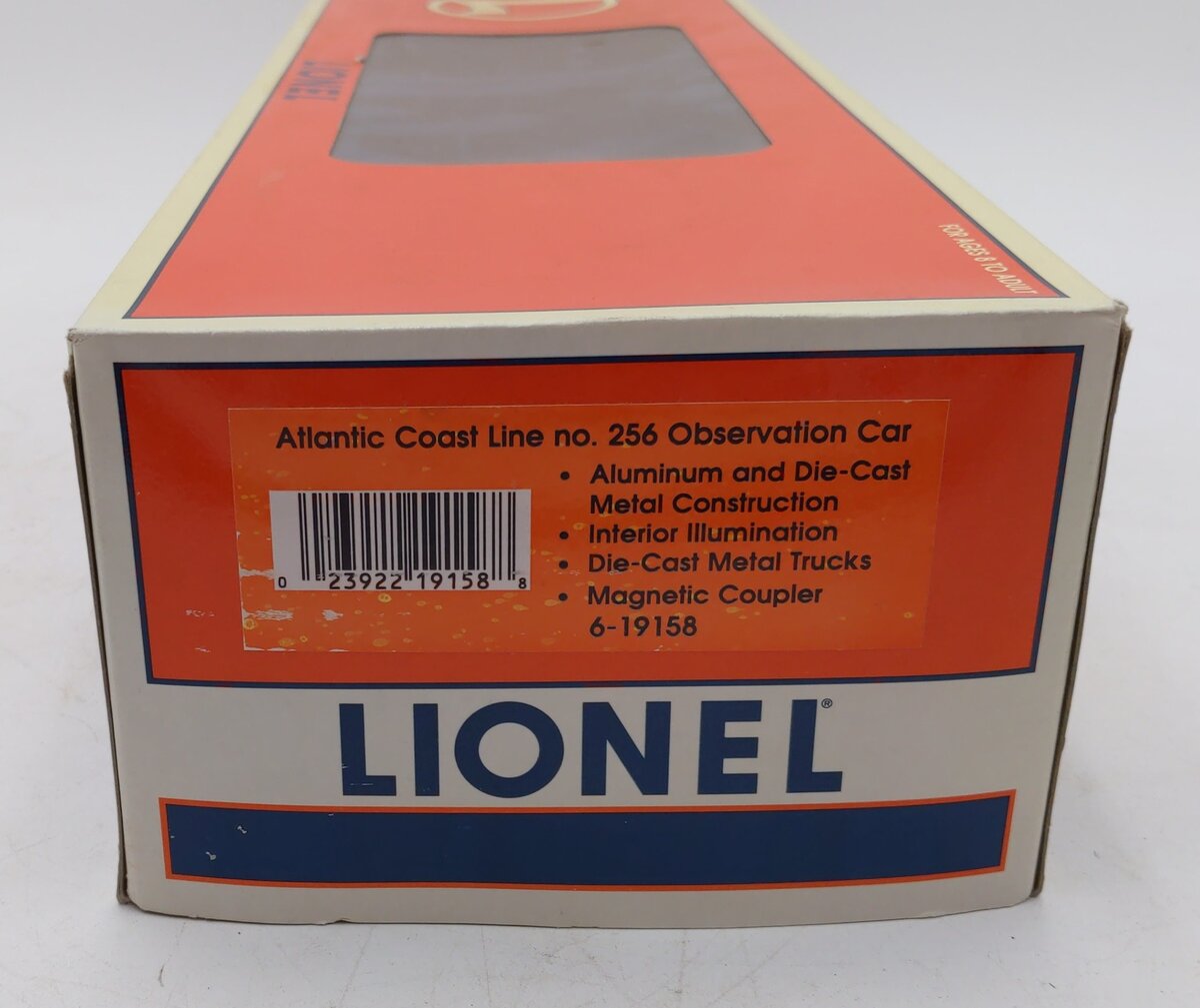 Lionel 6-19158 O Gauge Atlantic Coast Line Aluminum Observation Car #256 NIB