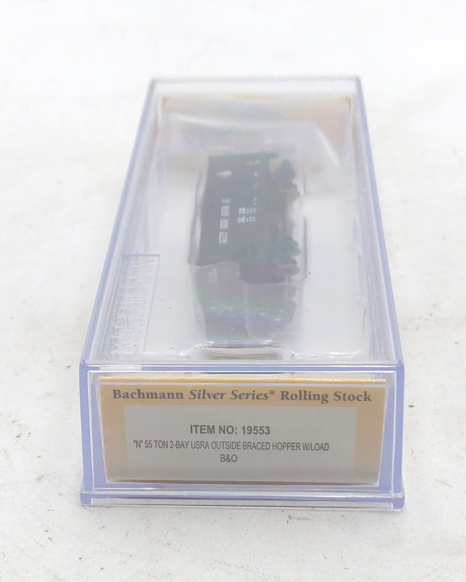 Bachmann 19553 N Scale Baltimore & Ohio 55-Ton 2-Bay Open Hopper w/Load #723032