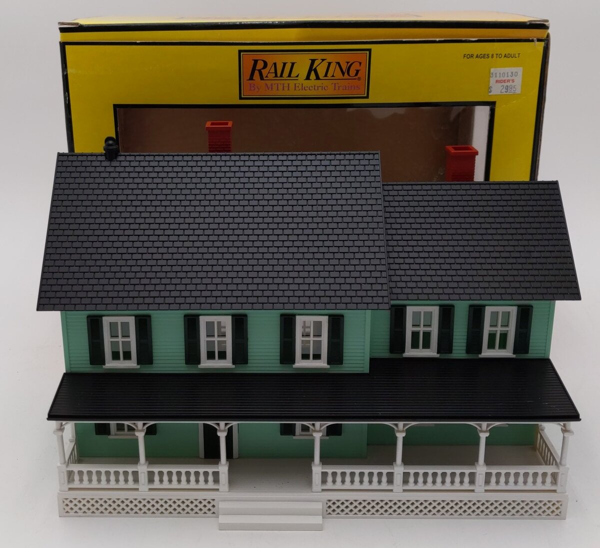MTH 30-9047 O Green Country House With Dark Green Shutters #4