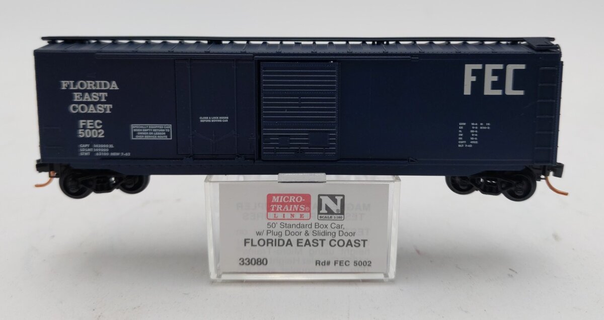 Micro-Trains 03300080 N Scale Florida East Coast 50' Standard Boxcar #5002
