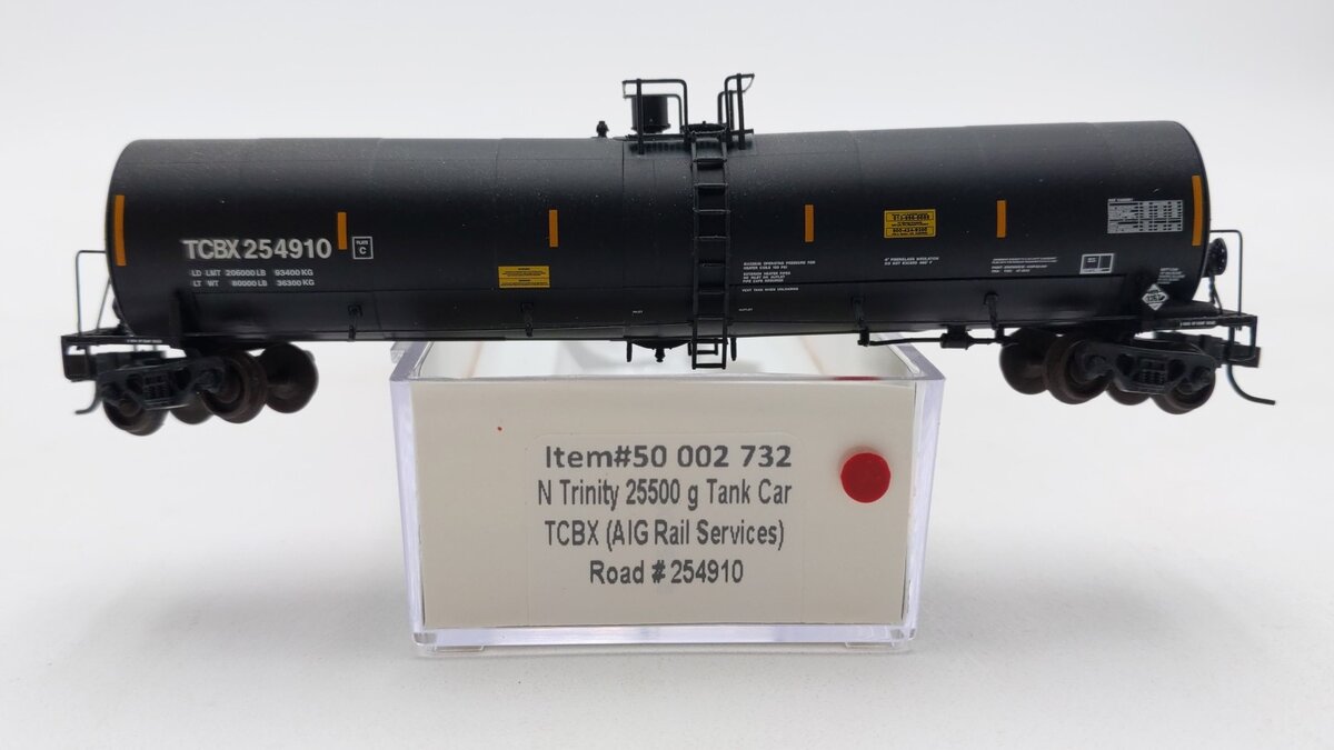 Atlas 50002732 N AIG Rail Services Trinity 25,500-Gallon Tank Car TCBX #254910