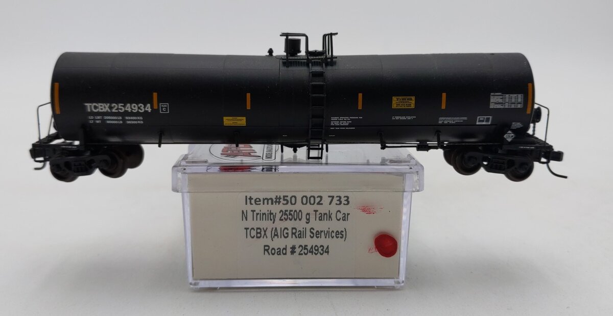 Atlas 50002733 N AIG Rail Services TCBX Trinity 25,500-Gallon Tank Car #254934