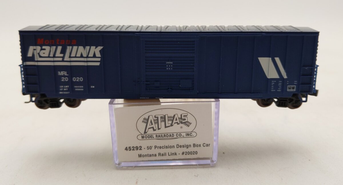 Atlas 45292 N Scale Montana Rail Link 50' Ribbed Boxcar #20020