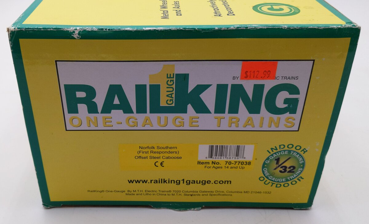 MTH 70-77038 G Norfolk Southern RailKing One Gauge Offset Steel Caboose #911