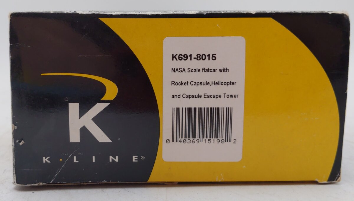 K-Line K691-8015 O Gauge NASA Flatcar w/ Capsule & Helicopter #6918015 LN/Box