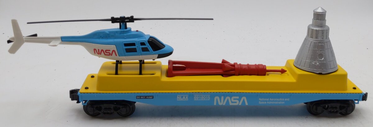 K-Line K691-8015 O Gauge NASA Flatcar w/ Capsule & Helicopter #6918015 LN/Box
