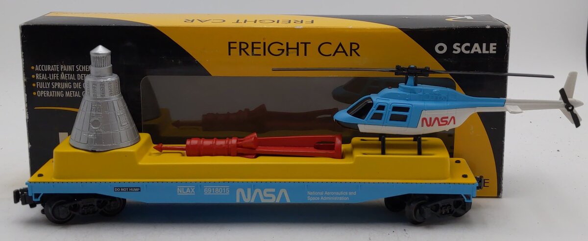 K-Line K691-8015 O Gauge NASA Flatcar w/ Capsule & Helicopter #6918015 LN/Box