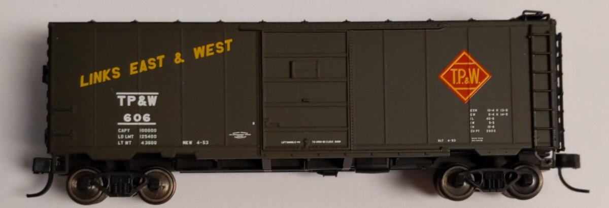 Atlas 50001158 N Scale TP&W 40' Boxcar #606