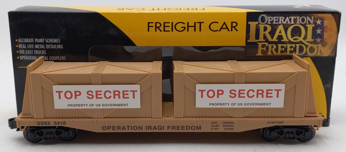 K-Line K691-8031 O Gauge Operation Iraqi Freedom Flatcar w/2 Top Secret Crates NIB