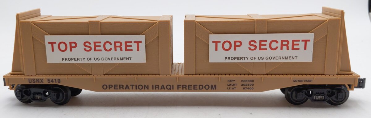 K-Line K691-8031 O Gauge Operation Iraqi Freedom Flatcar w/2 Top Secret Crates NIB