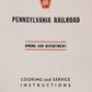 Pennsylvania Railroad Dining Car Department Paperback Book   Pennsylvania Railr. VG