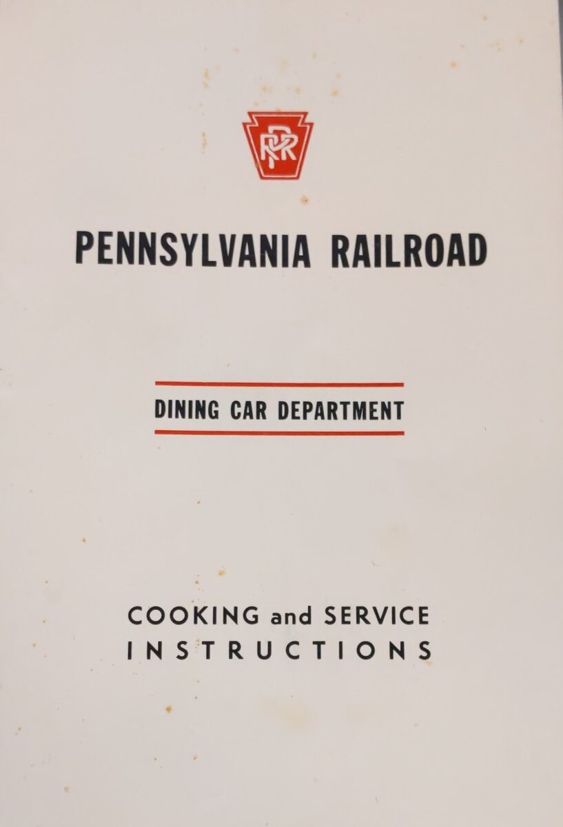 Pennsylvania Railroad Dining Car Department Paperback Book   Pennsylvania Railr. VG