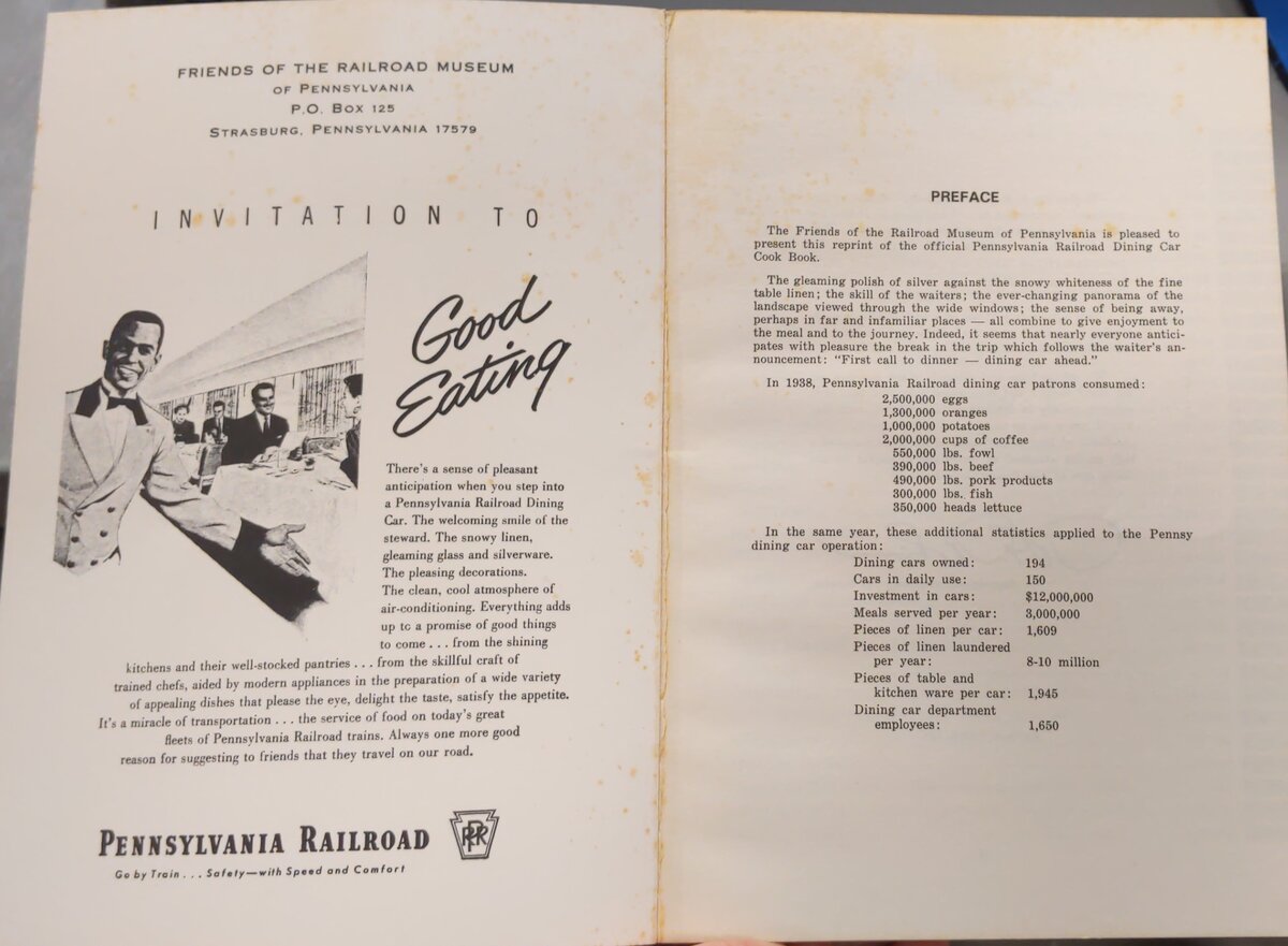 Pennsylvania Railroad Dining Car Department Paperback Book   Pennsylvania Railr. VG