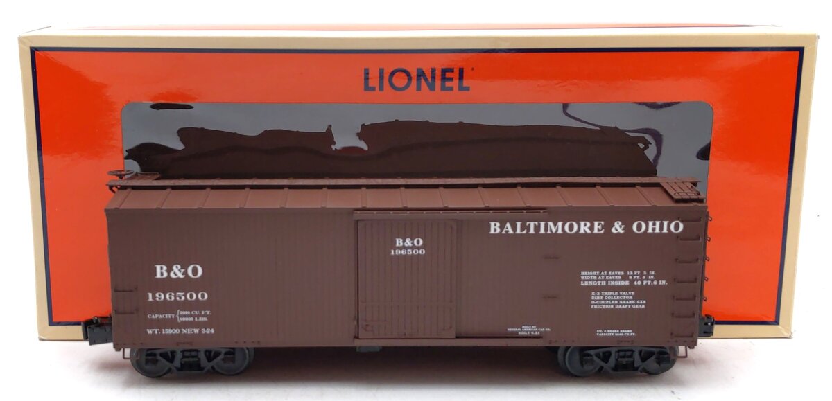 Lionel 6-27854 O Gauge Baltimore & Ohio Double Wood-Sheathed Boxcar #196500