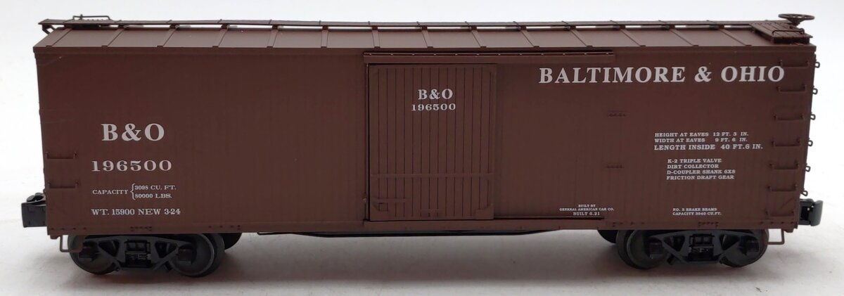 Lionel 6-27854 O Gauge Baltimore & Ohio Double Wood-Sheathed Boxcar #196500