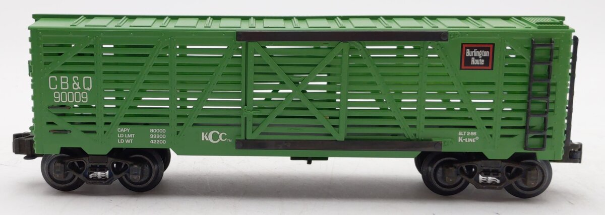 K-Line K-90009 O Gauge CB&Q Collectors Club Classic Stock Car LN/Box