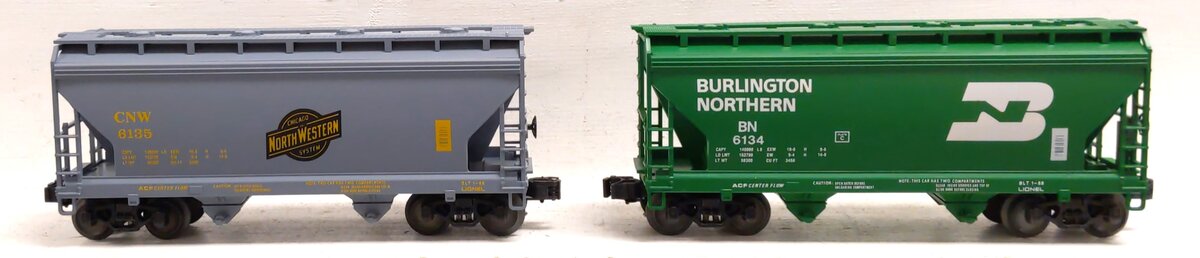 Lionel 9-6190 BN and C&NW ACF 2-Bay Hopper Cars (Set of 2) MT/Box