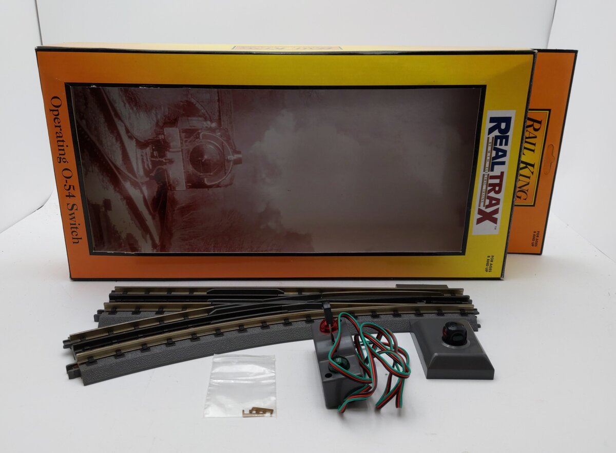 MTH 40-1056 O54 RealTrax Nickel Silver Left Hand Remote Switch Turnout