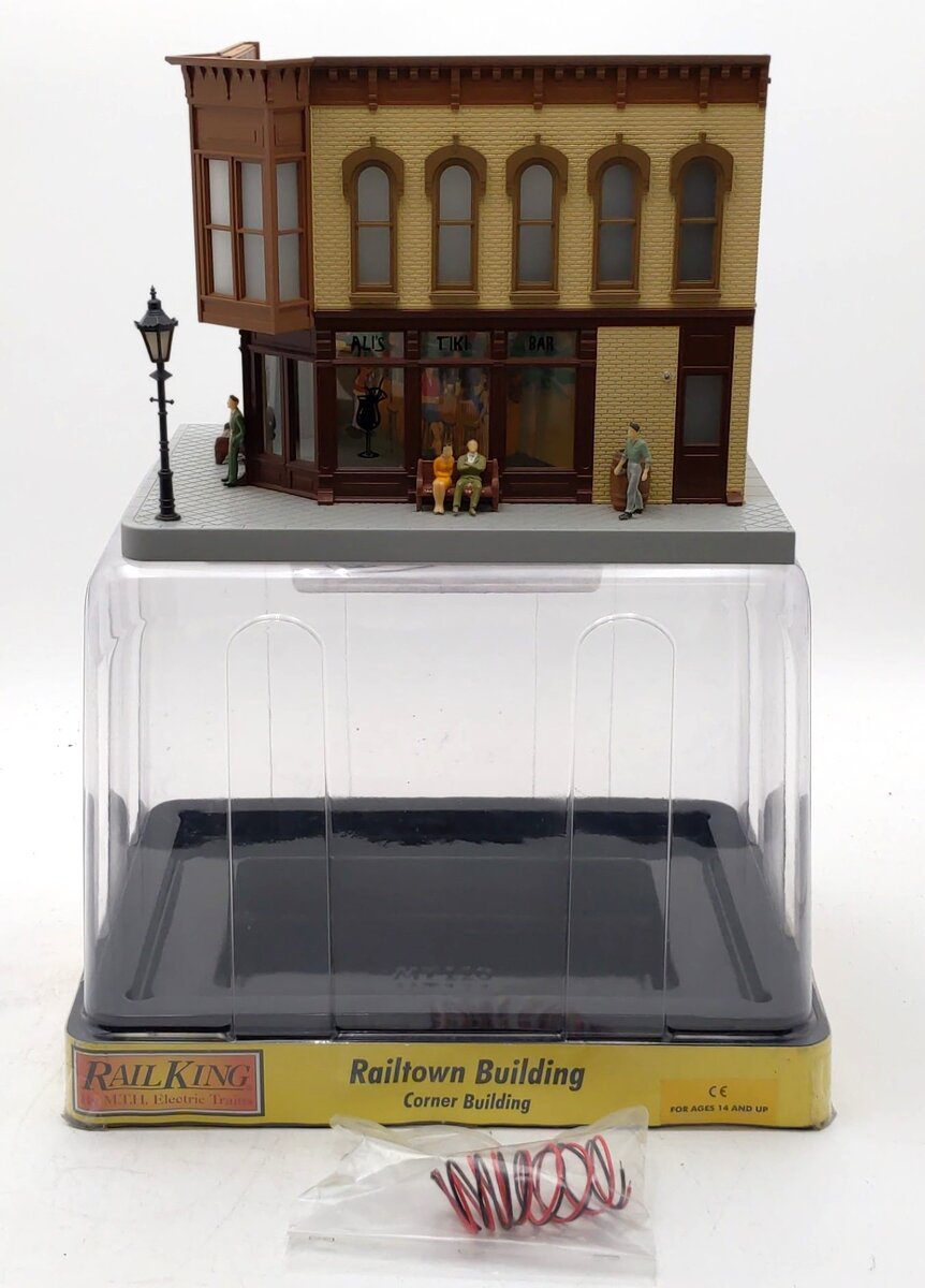 MTH 30-90474 O Ali's Tiki Bar Corner Building w/Blinking Sign