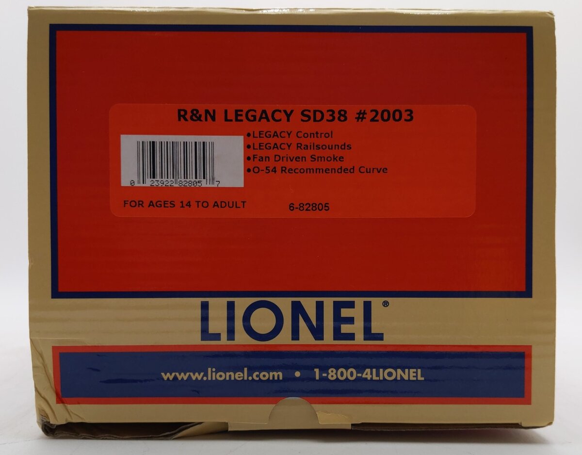 Lionel 6-82805 O Reading & Northern BTO Legacy SD38 Diesel Locomotive #2003