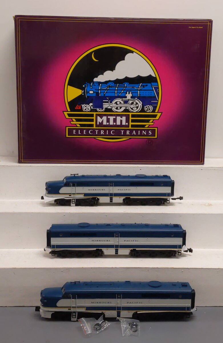 MTH 20-2388-1 O Missouri Pacific Alco PA ABA Diesel Engine Set w/PS2 #8013/8015