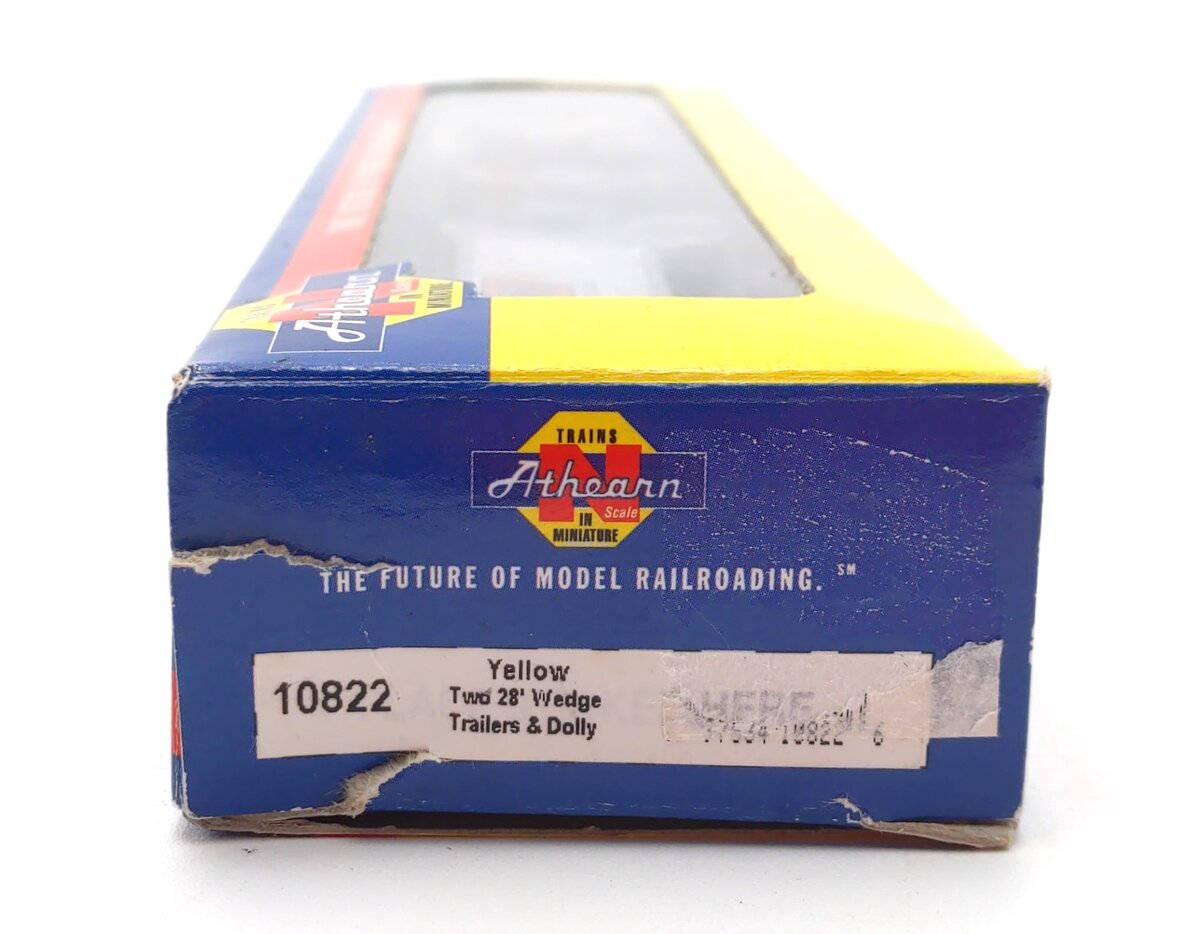 Athearn 10822 N Scale Yellow Two 28' Wedge Tractor and Dolly
