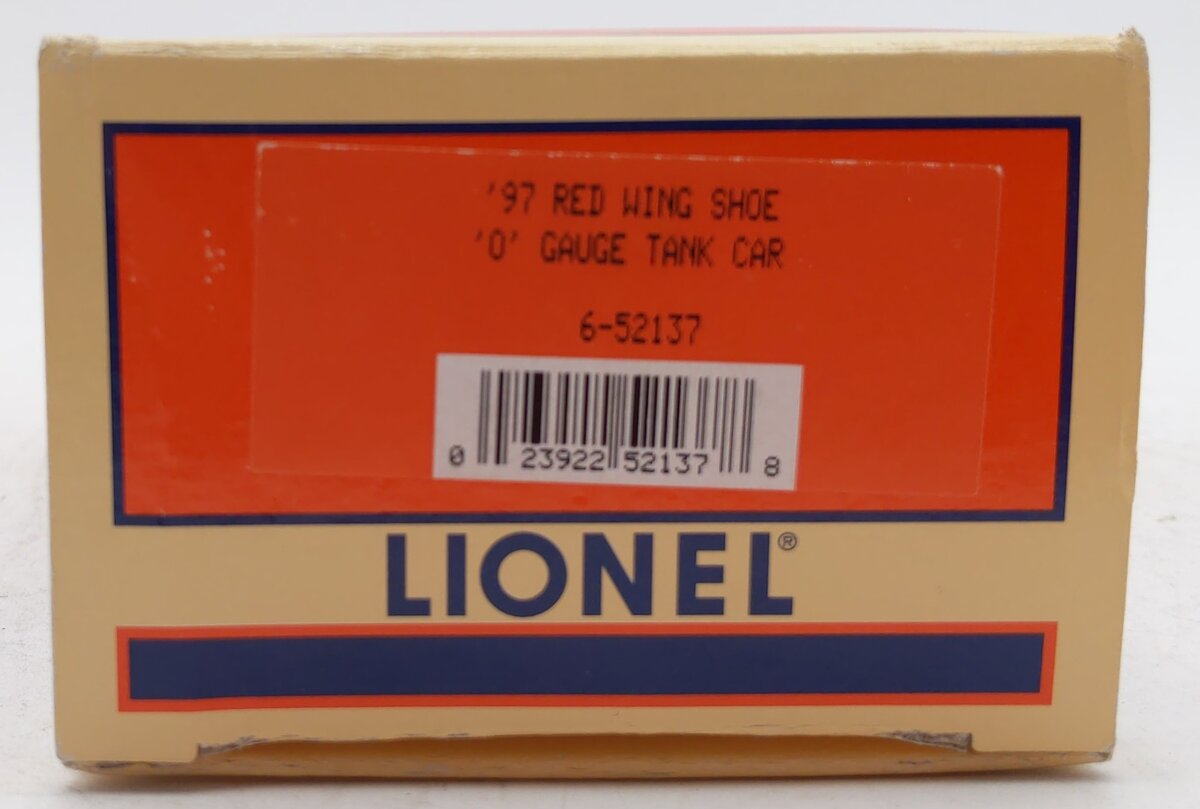 Lionel 6-52137 O Gauge Red Wing Shoes Boot Oil Tank Car LN/Box