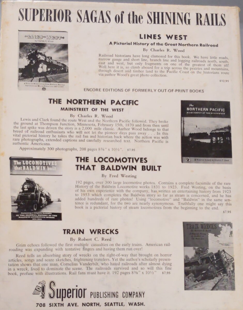 Milwaukee Road West Hardcover Book By Charles R.; Dorothy M. Wood Wood