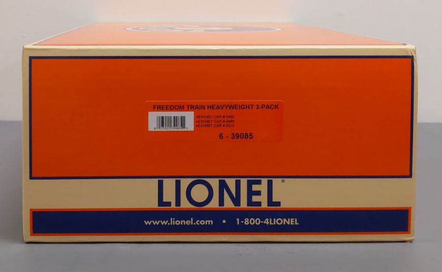 Lionel 6-39085 O Gauge Freedom Train Heavyweight Passenger Car Set (Set of 3) NIB