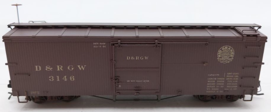 Blackstone Models B340128W HOn3 Scale Weathered D&RGW 30ft Boxcar #3146 LN/Box
